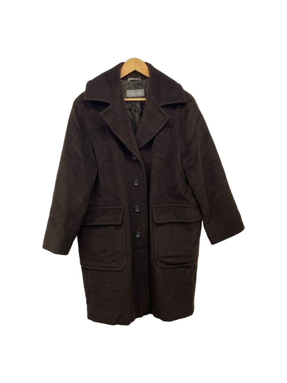 Max Mara Coat M Dark Brown Long Sleeve